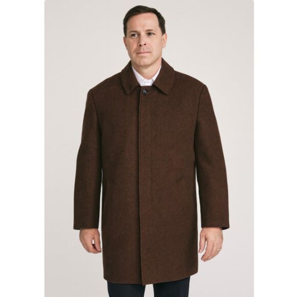 Nautica Other - Nautica Overcoat 100% Wool Brown Lined Winter Jacket Coat Mens Size 42R